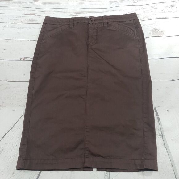 Pencil Skirt Size 28 By GAS Basic Brown Used - Picture 1 of 5